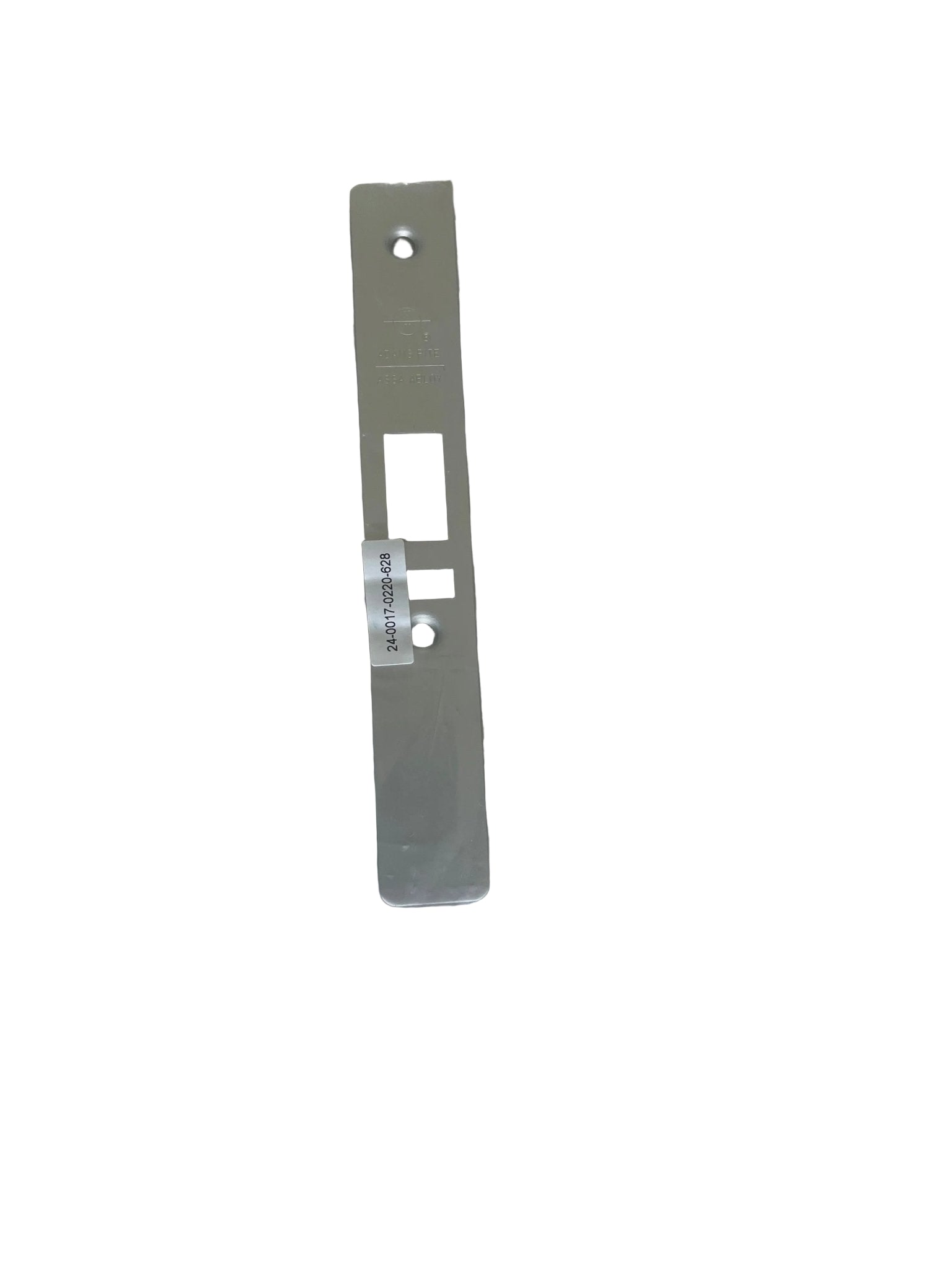 Adams Rite / ASSA ABLOY deadlatch faceplate in brushed aluminum, part 24-0017-0220-628—durable, corrosion-resistant replacement plate for commercial storefront doors.